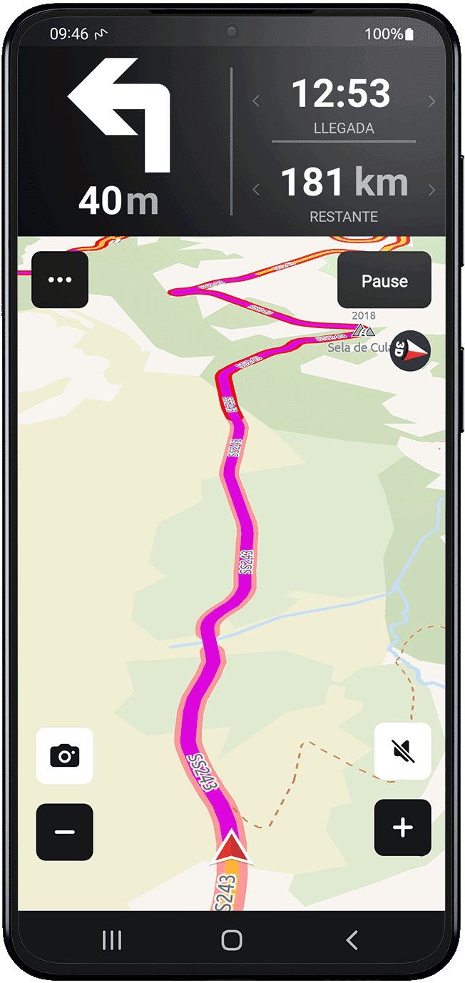 ride android calimoto tour planning and route creation displayed on Android and iOS devices using mockups