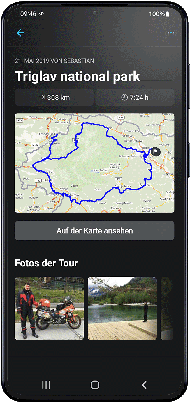 revive android calimoto tour planning and route creation displayed on Android and iOS devices using mockups