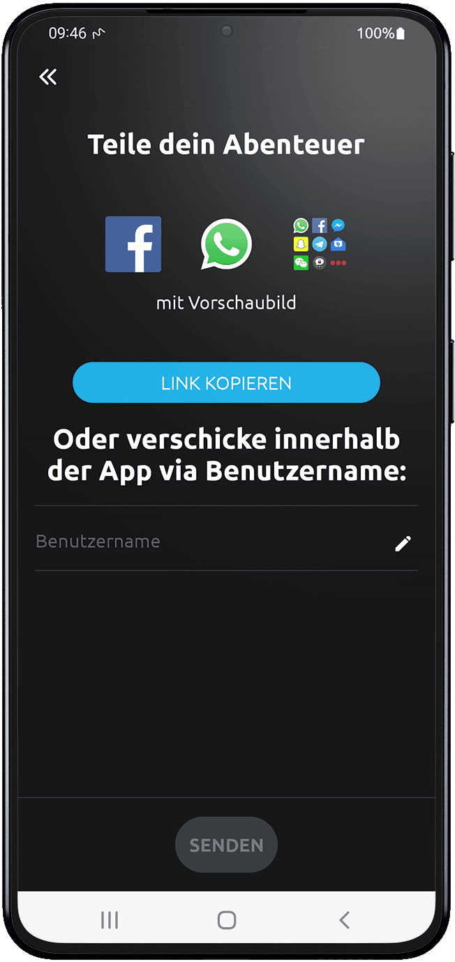 share android calimoto tour planning and route creation displayed on Android and iOS devices using mockups