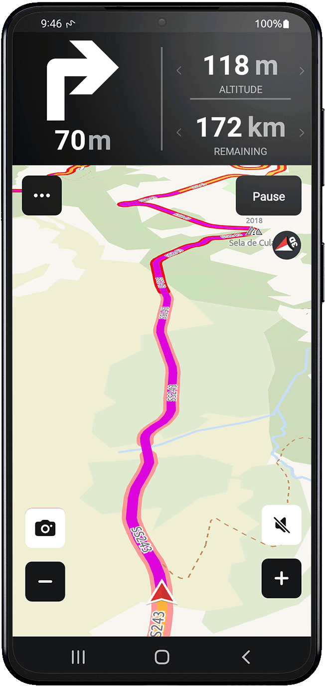 ride android calimoto tour planning and route creation displayed on Android and iOS devices using mockups