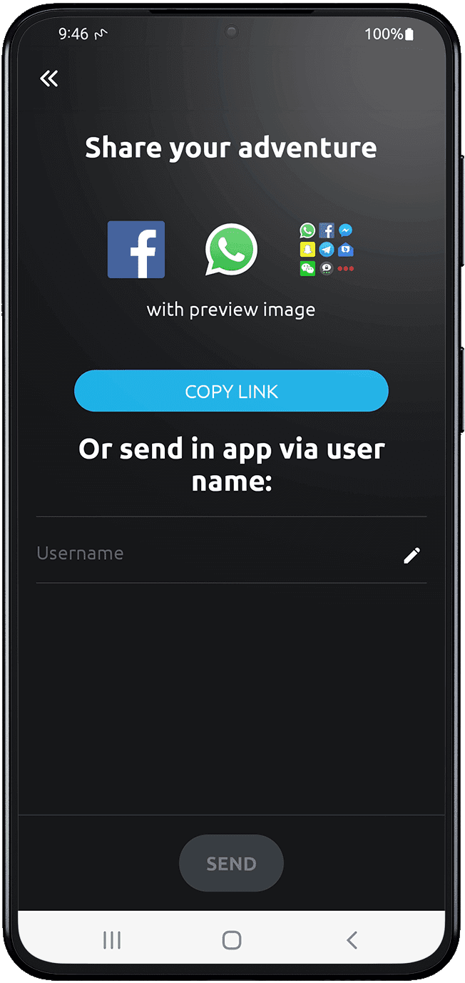 share android calimoto tour planning and route creation displayed on Android and iOS devices using mockups