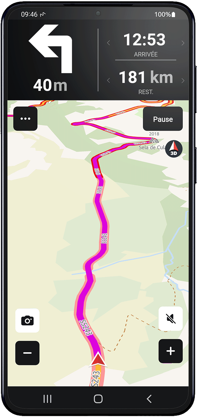 ride android calimoto tour planning and route creation displayed on Android and iOS devices using mockups