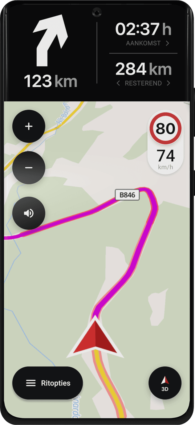 ride android calimoto tour planning and route creation displayed on Android and iOS devices using mockups