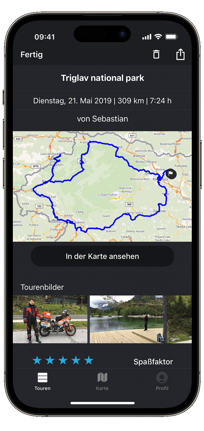 inspire ios calimoto tour planning and route creation displayed on Android and iOS devices using mockups