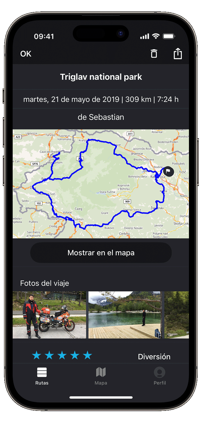 inspire ios calimoto tour planning and route creation displayed on Android and iOS devices using mockups