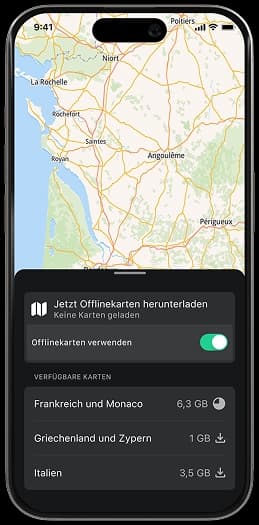 Digitale Karte der calimoto Motorrad-Navigations-App mit roter Route bei Locarno – lade Offline-Karten herunter, um kurvige Straßen und schöne Landschaften jederzeit ohne Internet zu navigieren.