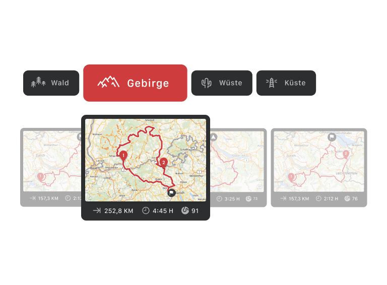 Wald, Gebirge, Wüste, Küste: Wähle die bevorzugte Umgebung deiner Motorradtour.