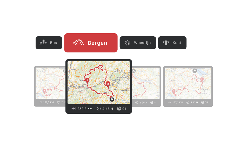 Bos, bergen, woestijn, kust: kies de omgeving die jij het liefst hebt voor je motorrit.