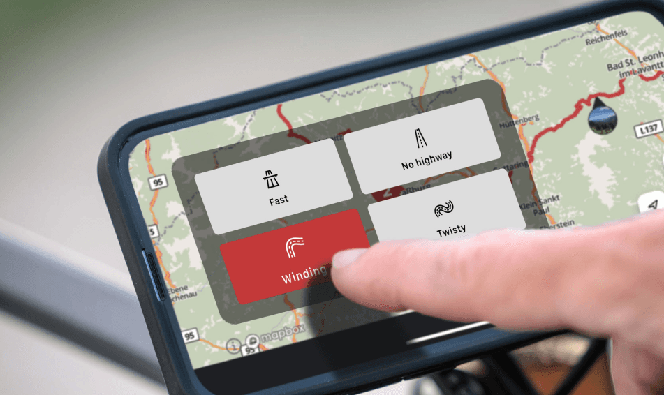 Fast, winding, no highways, or twisty: Choose your tour's features.
