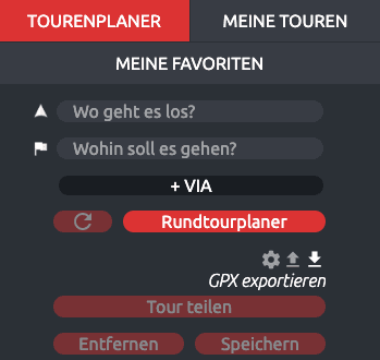 Exportieren einer .gpx-Datei