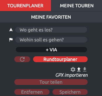 Importieren einer .gpx-Datei